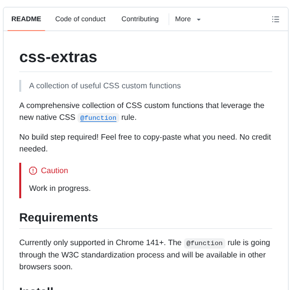 Sindresorhus Css Extras screenshot