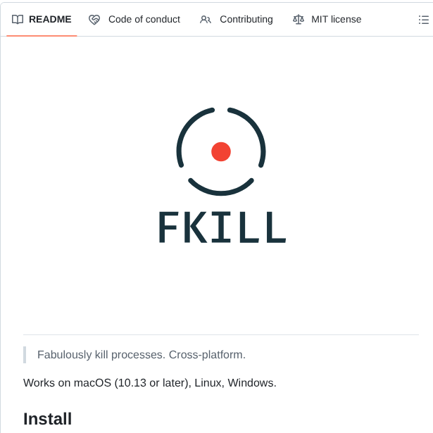 Sindresorhus Fkill screenshot