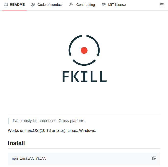 Sindresorhus Fkill screenshot