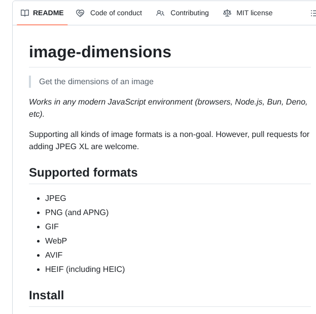 Sindresorhus Image Dimensions screenshot