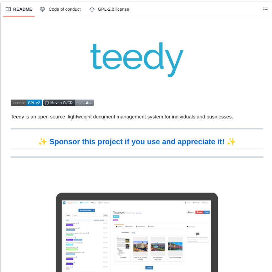 Sismics Docs screenshot