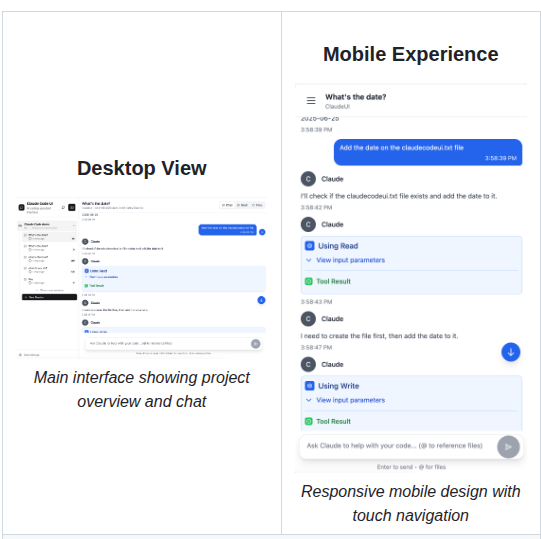 Siteboon Claudecodeui screenshot