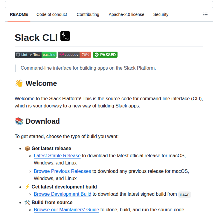 Slackapi Slack Cli screenshot