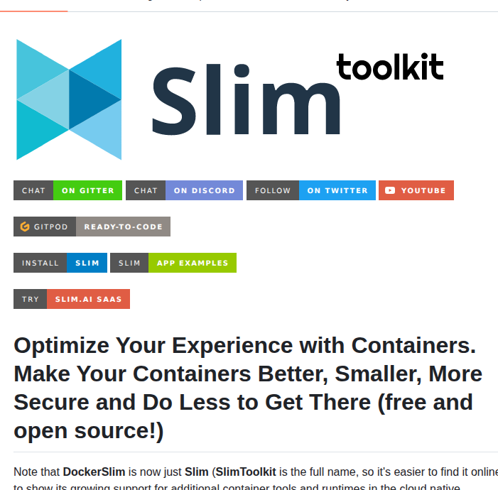 Slimtoolkit Slim screenshot
