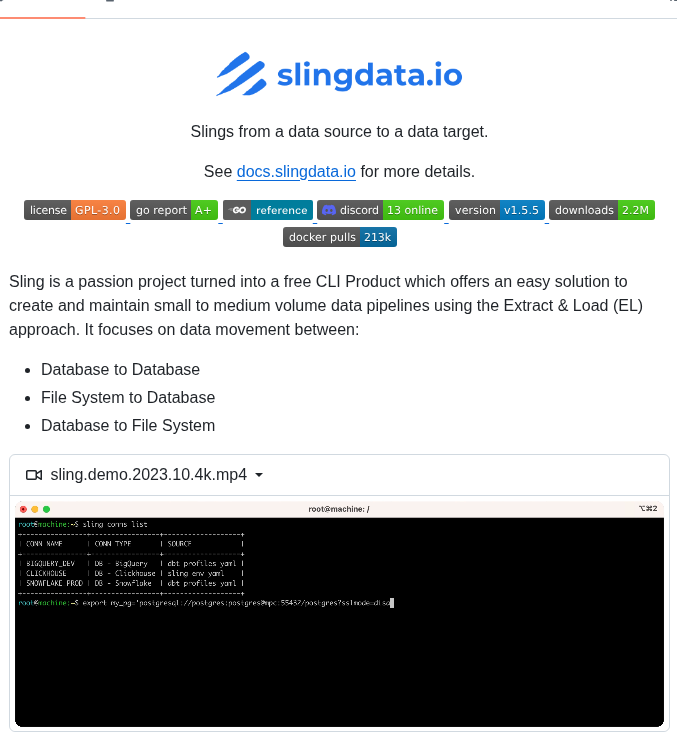 Slingdata Io Sling Cli screenshot