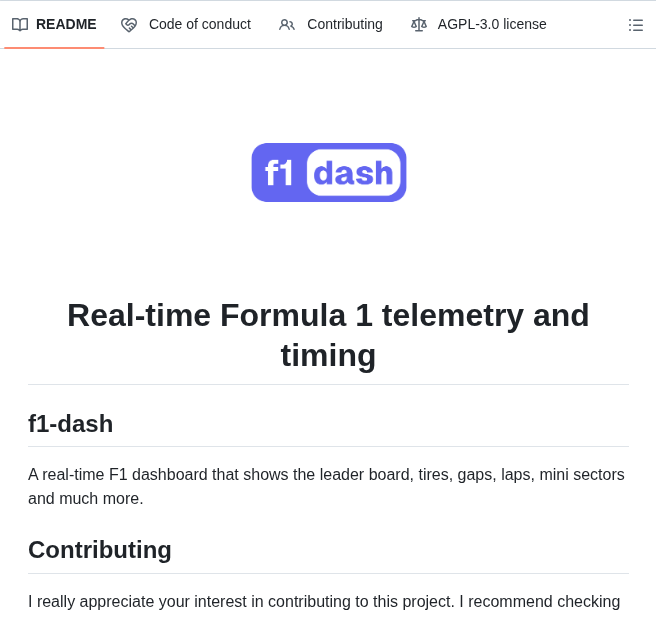 Slowlydev F1 Dash screenshot