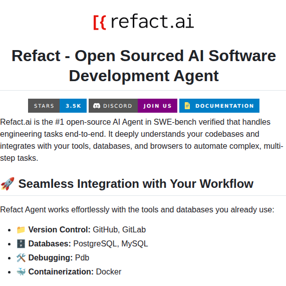 Smallcloudai Refact screenshot