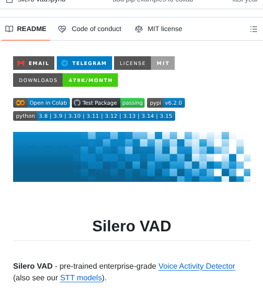 Snakers4 Silero Vad screenshot