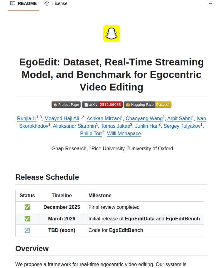 Snap Research Egoedit screenshot