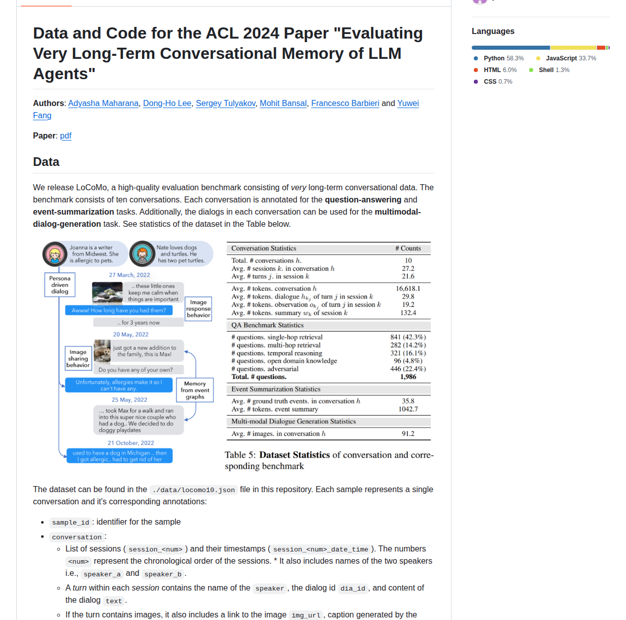 Snap Research Locomo screenshot