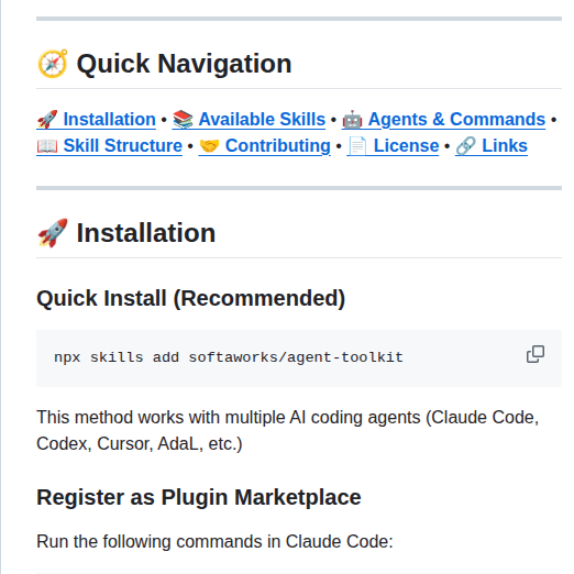 Softaworks Agent Toolkit screenshot