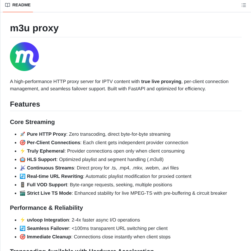Sparkison M3u Proxy screenshot