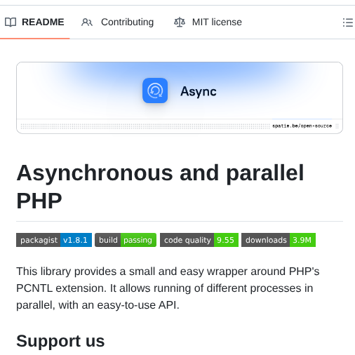 Spatie Async screenshot