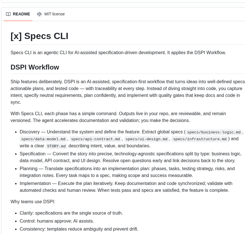 Specs Cli Specs Cli screenshot