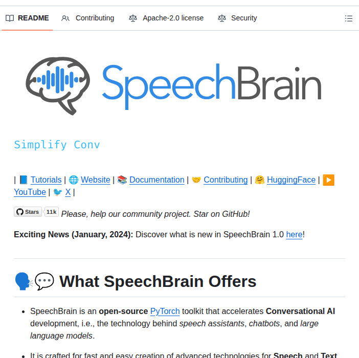 Speechbrain Speechbrain screenshot