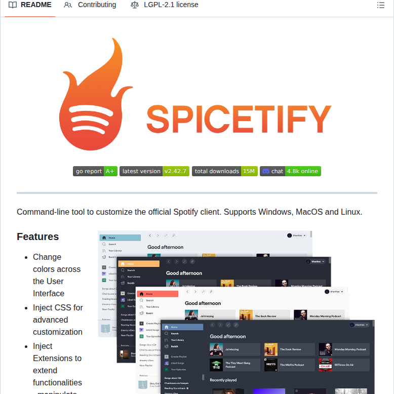 Spicetify Cli screenshot