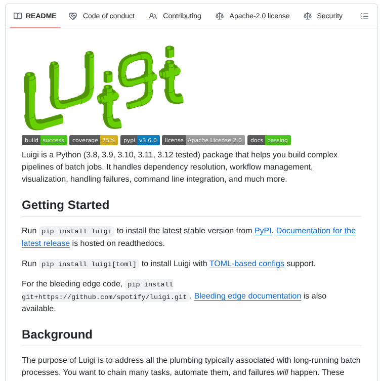 Spotify Luigi screenshot