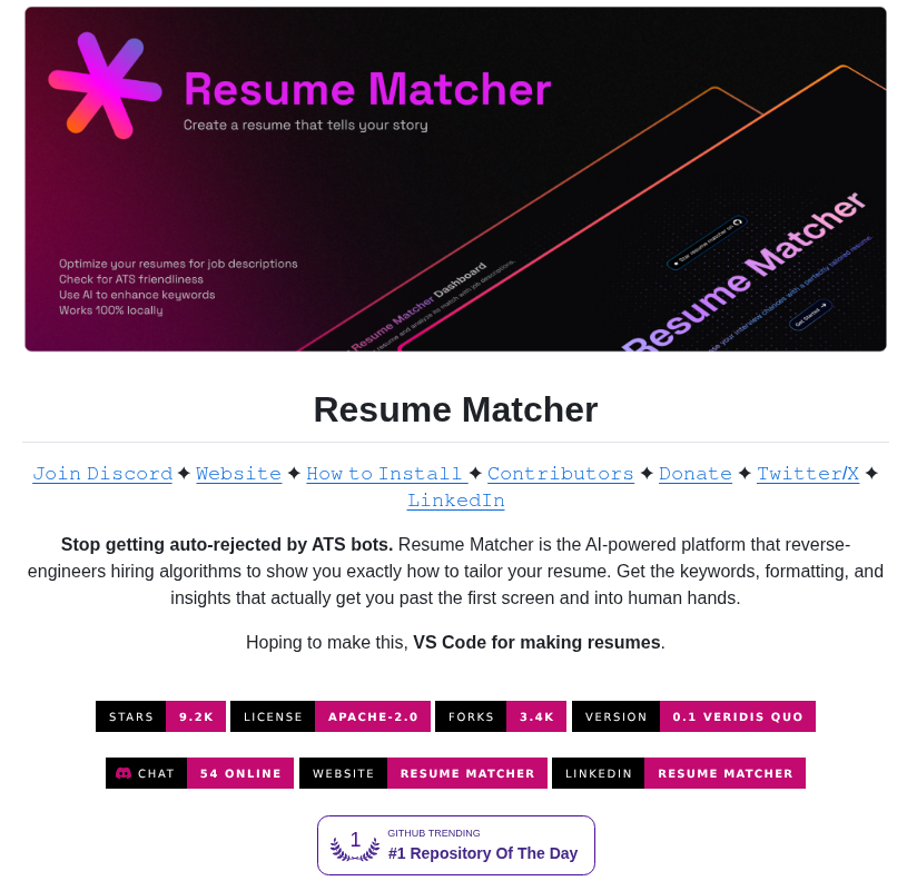 Srbhr Resume Matcher screenshot