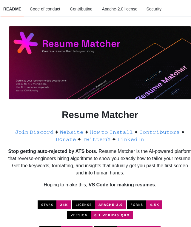 Srbhr Resume Matcher screenshot