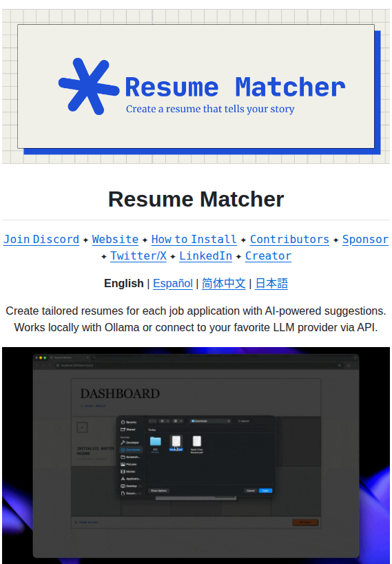 Srbhr Resume Matcher screenshot