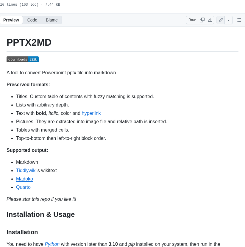 Ssine Pptx2md screenshot