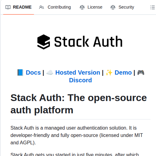 Stack Auth Stack screenshot