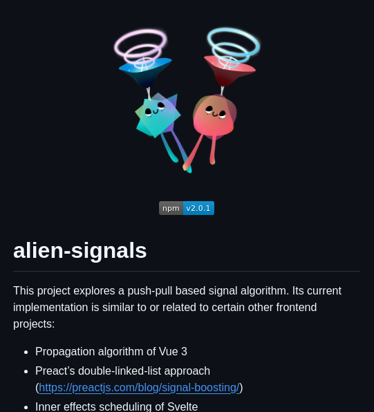 Stackblitz Alien Signals screenshot