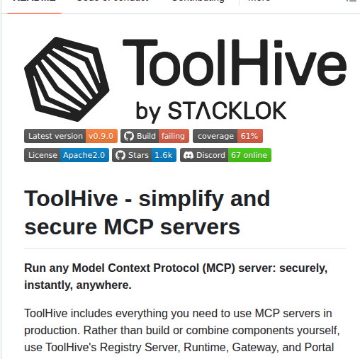Stacklok Toolhive screenshot