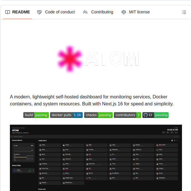 Stackryze Atom Homepage screenshot