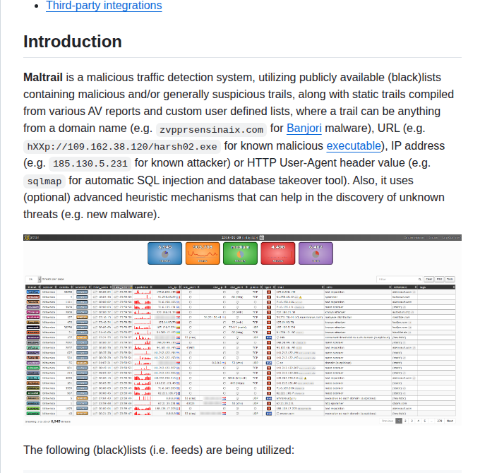 Stamparm Maltrail screenshot