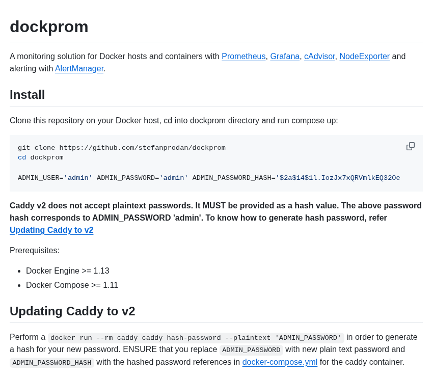 Stefanprodan Dockprom screenshot
