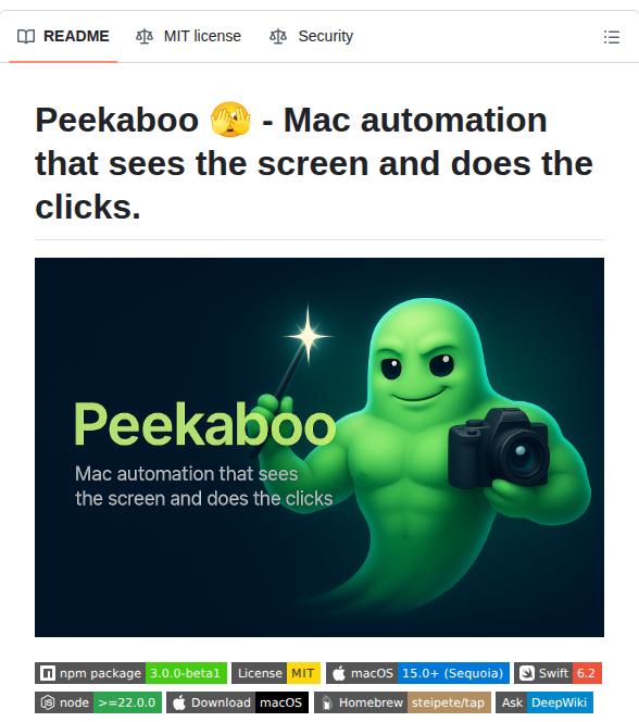 Steipete Peekaboo screenshot