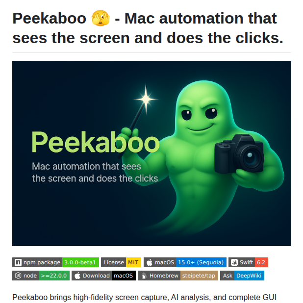 Steipete Peekaboo screenshot