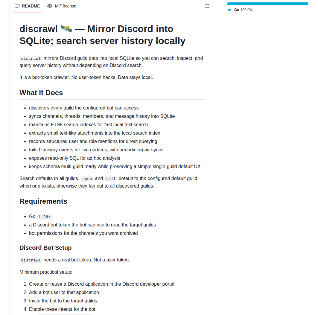 Steipete Discrawl screenshot