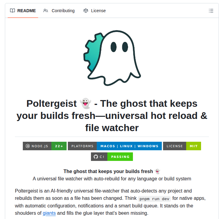 Steipete Poltergeist screenshot