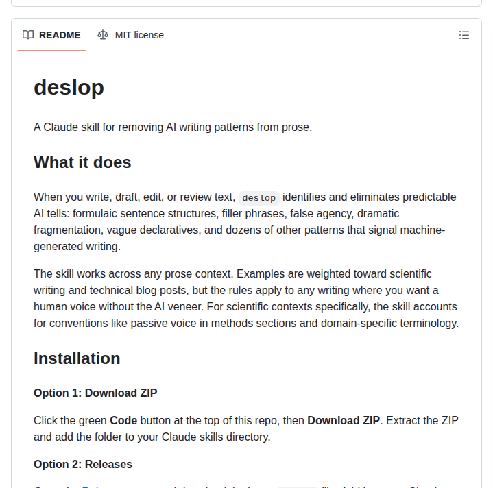 Stephenturner Skill Deslop screenshot