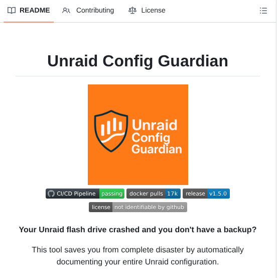 Stephondoestech Unraid Config Guardian screenshot