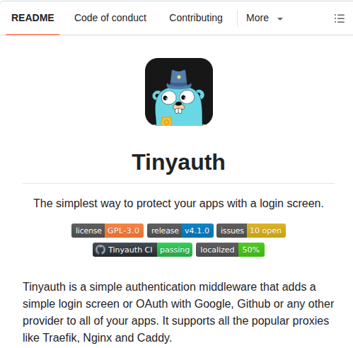 Steveiliop56 Tinyauth screenshot