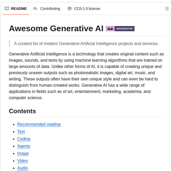 Steven2358 Awesome Generative Ai screenshot