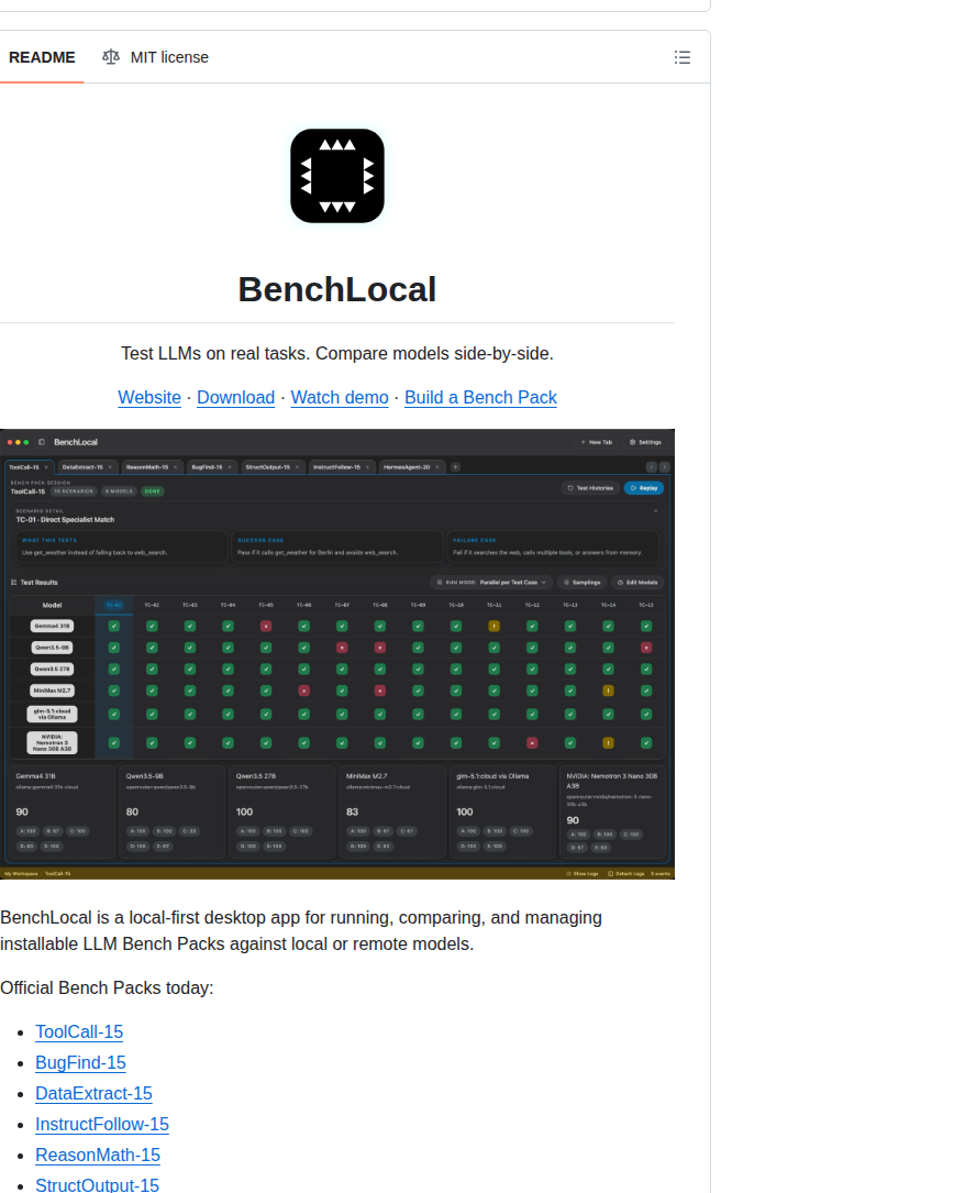 Stevibe Benchlocal screenshot