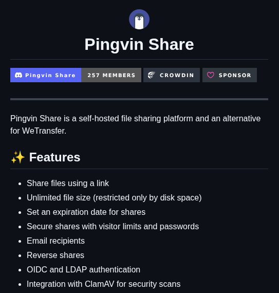 Stonith404 Pingvin Share screenshot