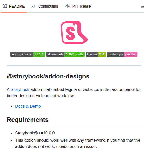Storybookjs Addon Designs screenshot
