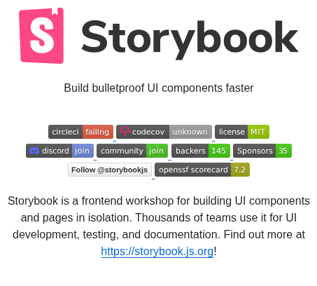 Storybookjs Storybook screenshot