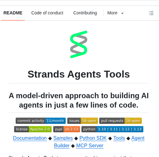 Strands Agents Tools screenshot