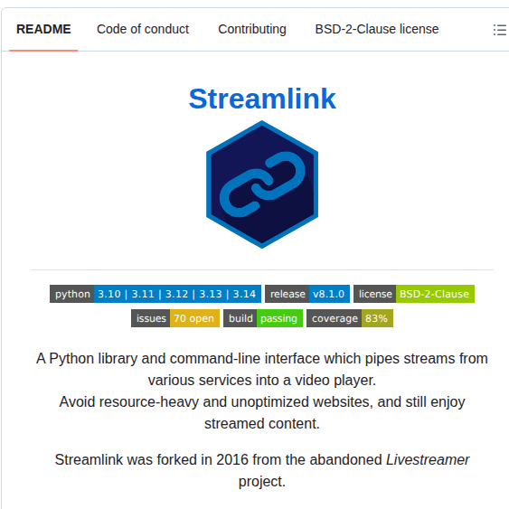 Streamlink Streamlink screenshot