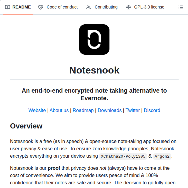 Streetwriters Notesnook screenshot