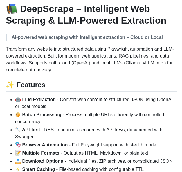 Stretchcloud Deepscrape screenshot