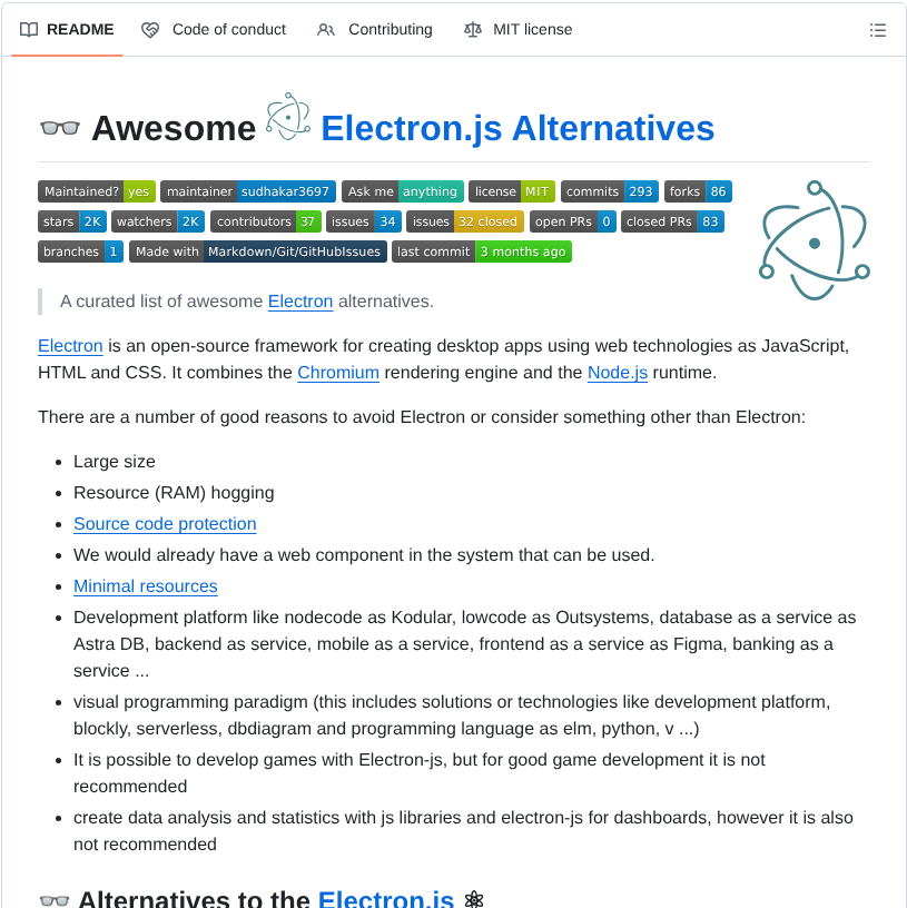 Sudhakar3697 Awesome Electron Alternatives screenshot