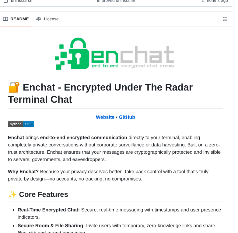 Sudodevdante Enchat screenshot
