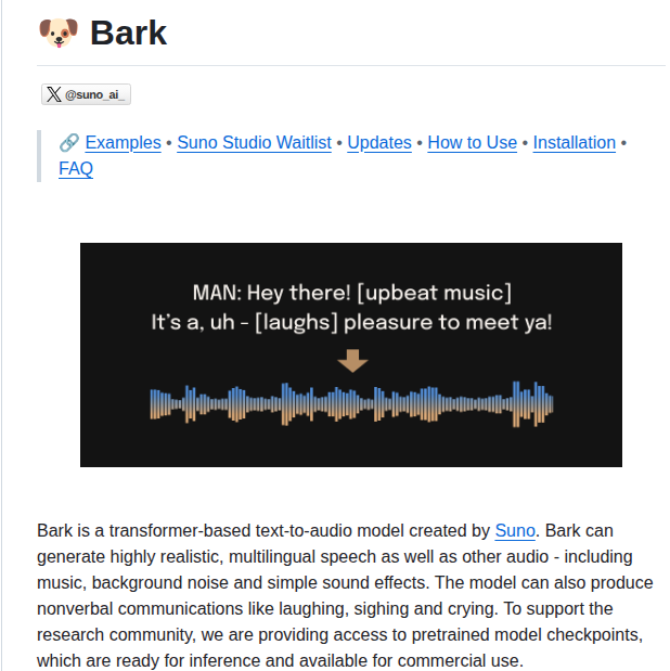 Suno Ai Bark screenshot